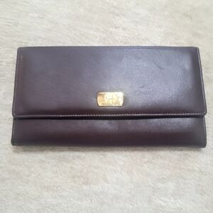 Etienne Aigner Clutch Wallet with Gold Logo Plaque..also Has A Pocket In Back.